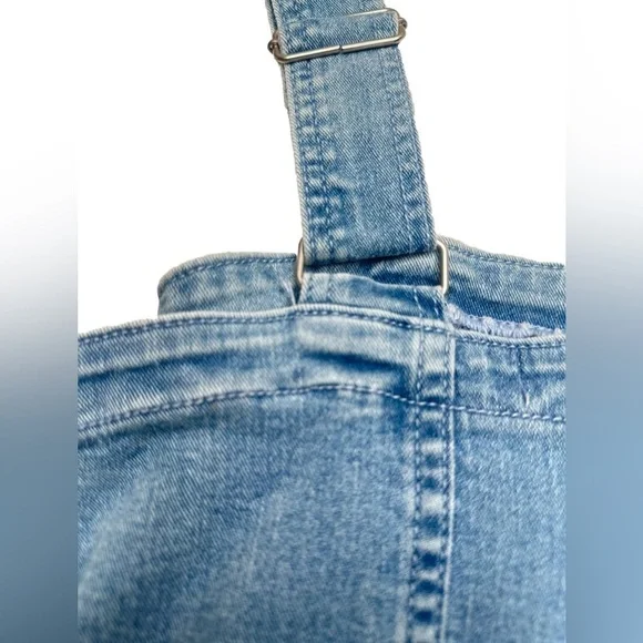 Ava & Viv Women's Denim Flare Jumpsuits Sleeveless Overalls Size 17 light No tag - Picture 12 of 15